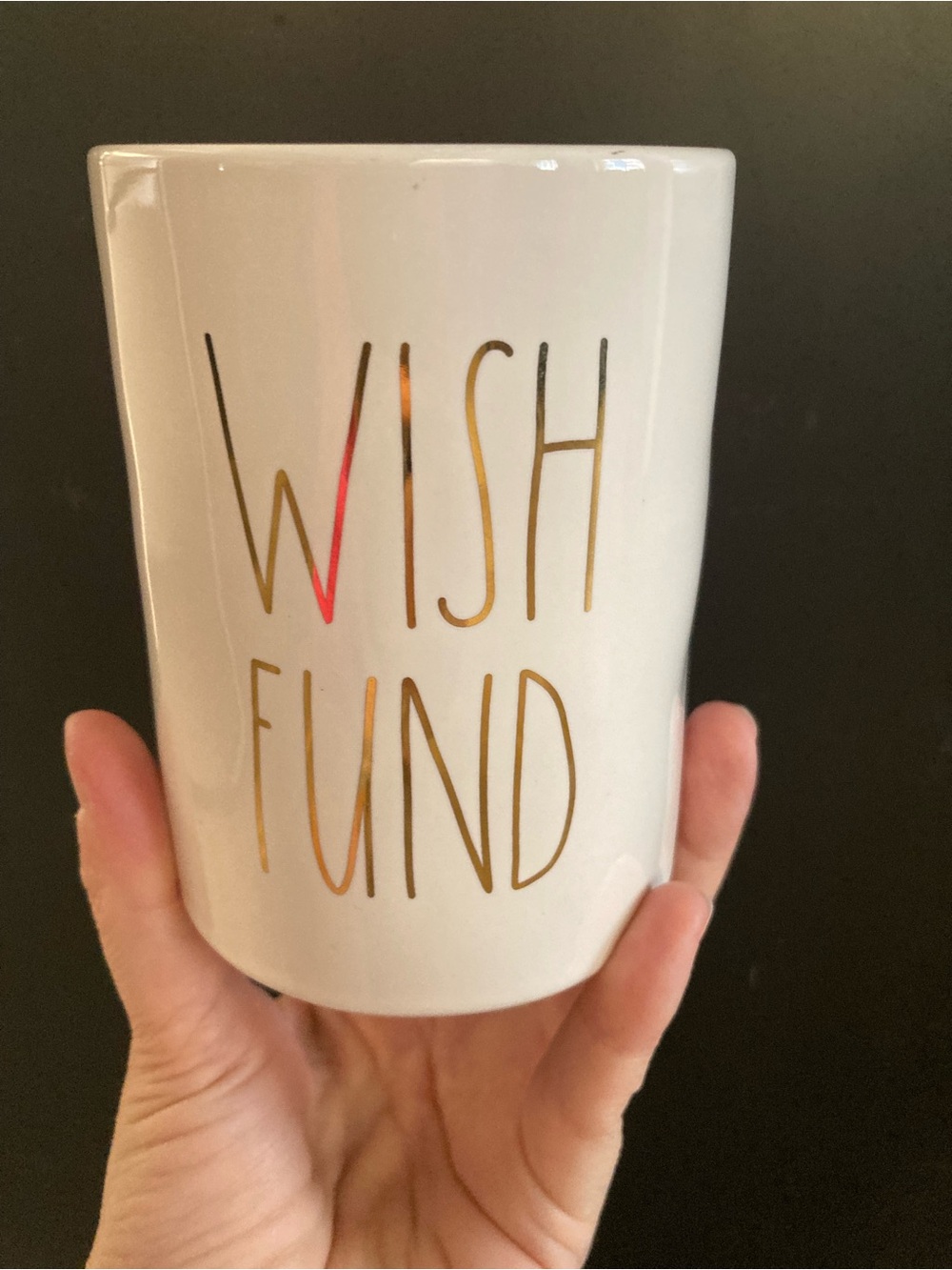 Rae Dunn Wish Fund cup/collector